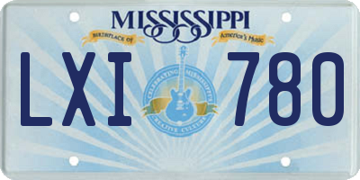 MS license plate LXI780