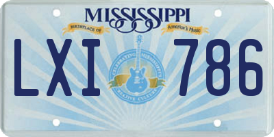 MS license plate LXI786