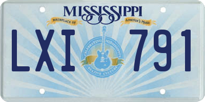 MS license plate LXI791