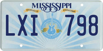 MS license plate LXI798
