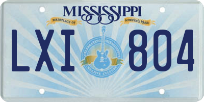 MS license plate LXI804