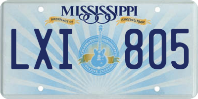MS license plate LXI805