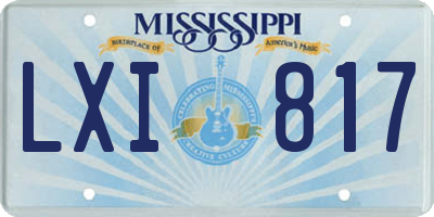 MS license plate LXI817