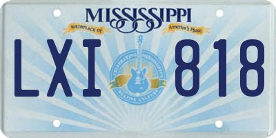 MS license plate LXI818