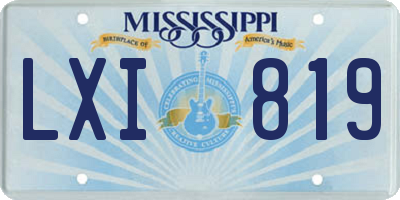MS license plate LXI819