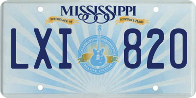MS license plate LXI820