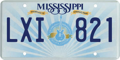 MS license plate LXI821