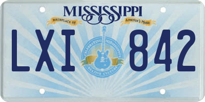 MS license plate LXI842