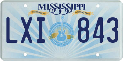 MS license plate LXI843