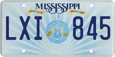 MS license plate LXI845
