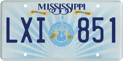 MS license plate LXI851