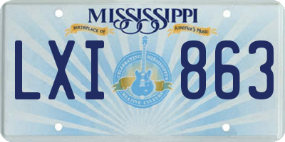 MS license plate LXI863