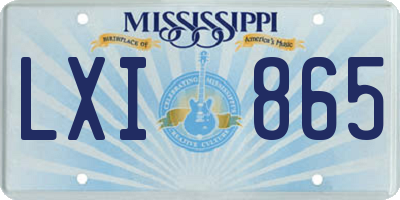 MS license plate LXI865