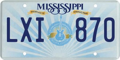 MS license plate LXI870