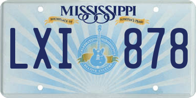 MS license plate LXI878