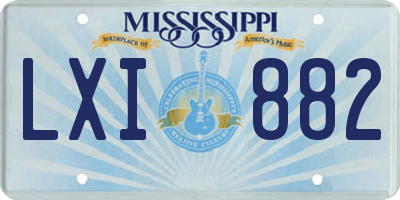MS license plate LXI882