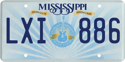 MS license plate LXI886