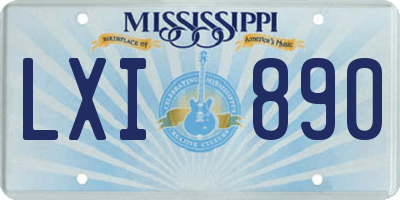 MS license plate LXI890