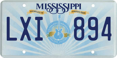 MS license plate LXI894