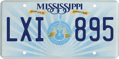 MS license plate LXI895