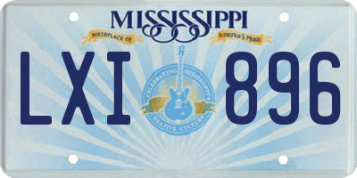 MS license plate LXI896