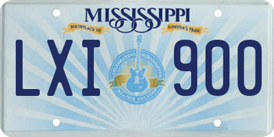 MS license plate LXI900