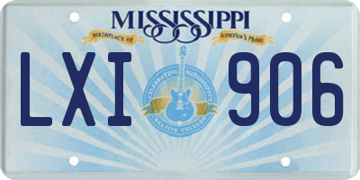 MS license plate LXI906