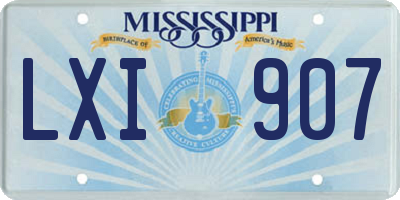 MS license plate LXI907