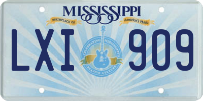 MS license plate LXI909