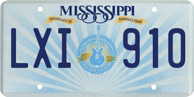 MS license plate LXI910