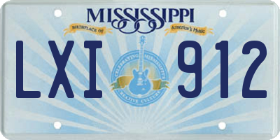 MS license plate LXI912