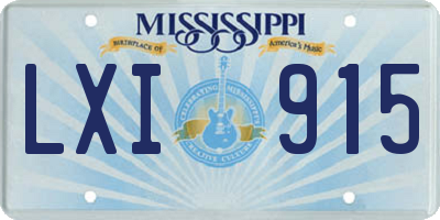 MS license plate LXI915