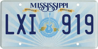 MS license plate LXI919