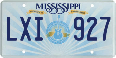 MS license plate LXI927