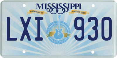 MS license plate LXI930