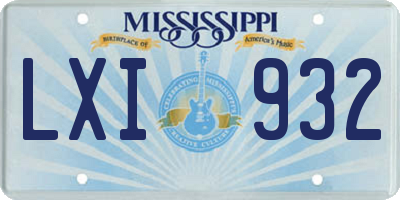 MS license plate LXI932