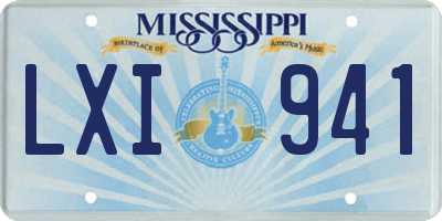 MS license plate LXI941