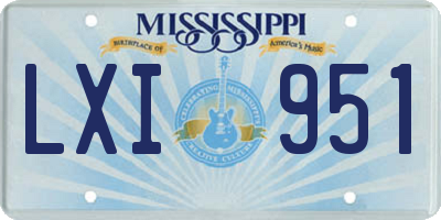 MS license plate LXI951