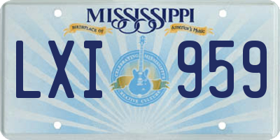 MS license plate LXI959