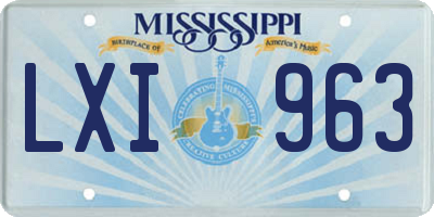 MS license plate LXI963