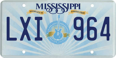 MS license plate LXI964