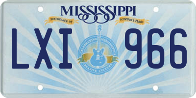 MS license plate LXI966