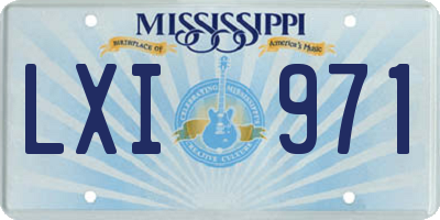 MS license plate LXI971