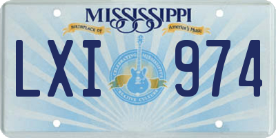 MS license plate LXI974