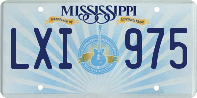 MS license plate LXI975