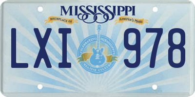 MS license plate LXI978