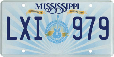 MS license plate LXI979