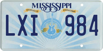 MS license plate LXI984