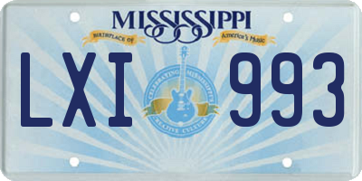 MS license plate LXI993