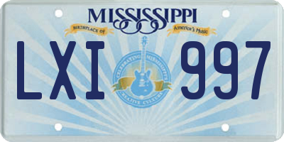 MS license plate LXI997